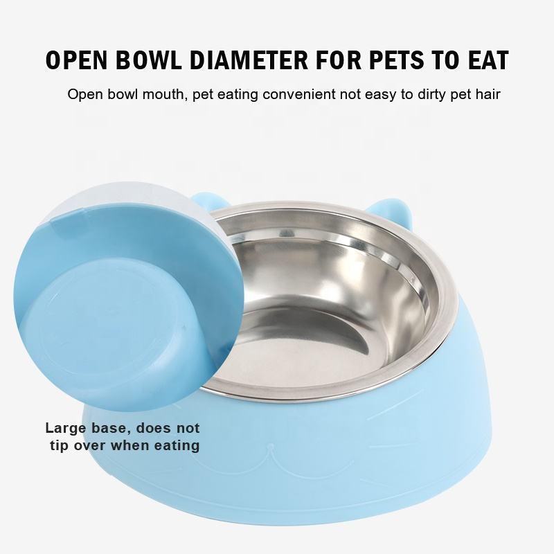Stainless Steel 30 Degree Tilted Drinking Pet Food Bowl