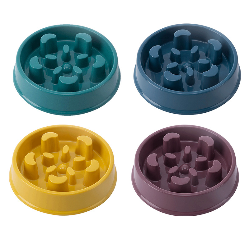 Stock Customize Pet Product Plastic PP Dog Cat Slow Feeding Bowl Slow Feeder