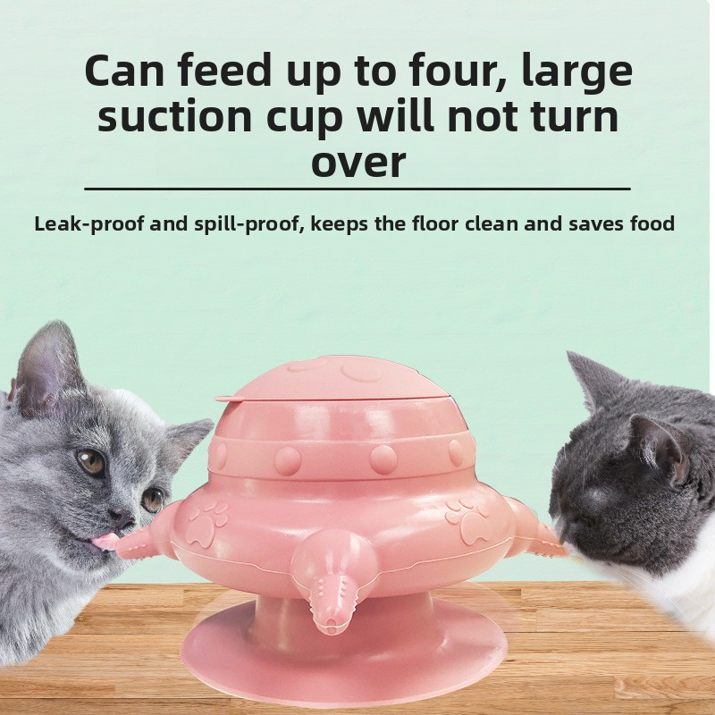 Customized Manual Suction Cup Pet Feeding Device Milk Bowl with Multiple Nipples Anti-Choking Bionic Cats Dogs Plastic