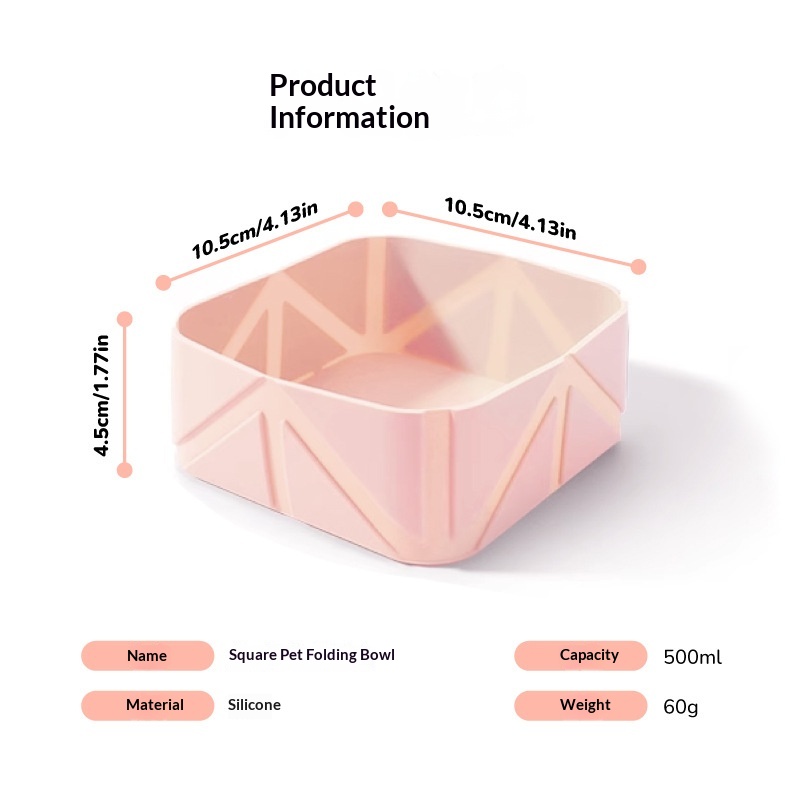 Silicone Pet Collapsible Bowl, Portable And Hangable, Travel-friendly, Universal Feeding And Water Bowl For Cats And Dogs