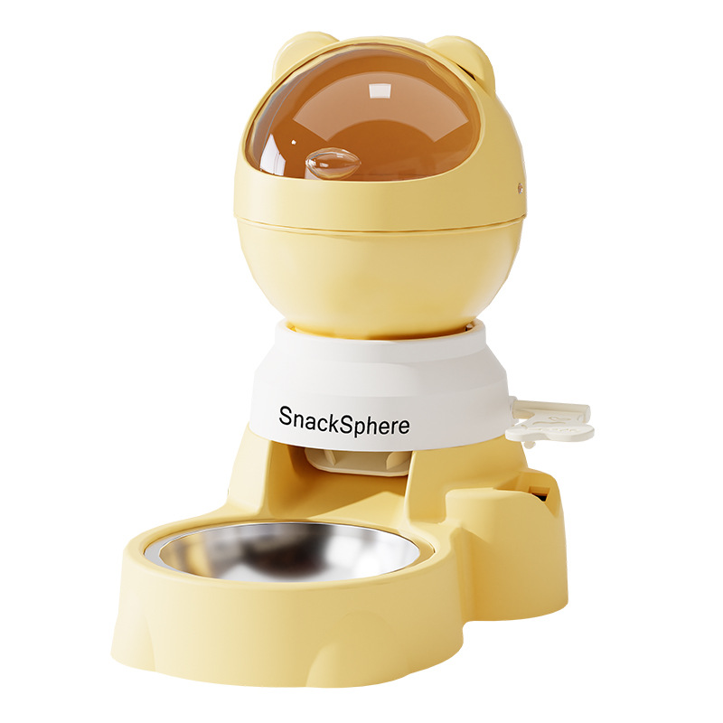 Cat &amp; Dog Large-Capacity Automatic Feeder Push-Type Portion-Controlled Puzzle Bowl