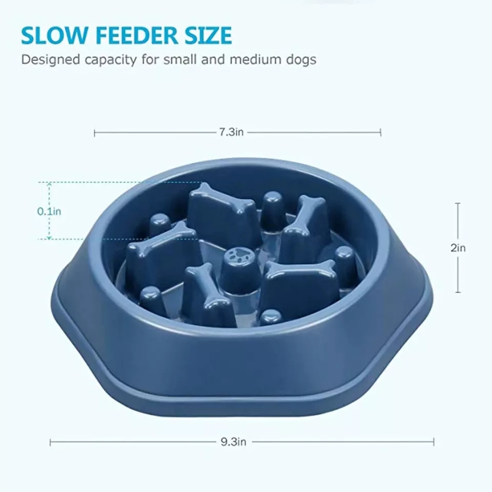 Pet Dog Slow Feeder Bowl Puppy Cat Slow Eating Dish Bowl Anti-Gulping Food Plate Feeding Dog Cat Food Bowl Pet Supplies