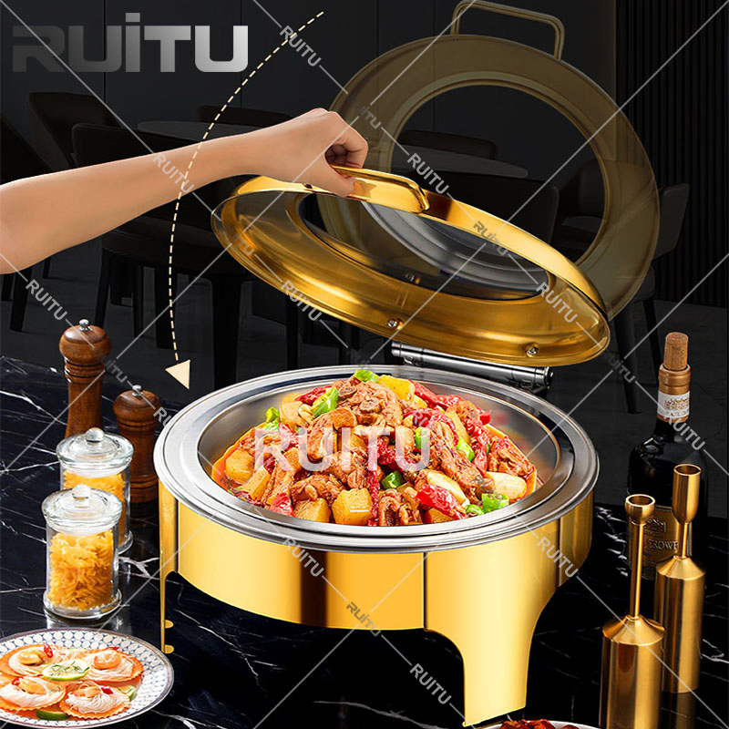 White Pattern Catering Buffet Set up Equipment Hook Hanging Hinged Lid Other Hotel Restaurant Supplies New Design Indian Chafing Dishes for Wedding