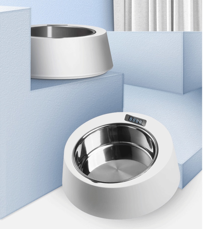 Intelligent Pet Feeder Dog Bowl Anti-Choking Slow Food Bowl Anti-Overturning Cat Food Basin Charge Cross-Border Hair Resistant