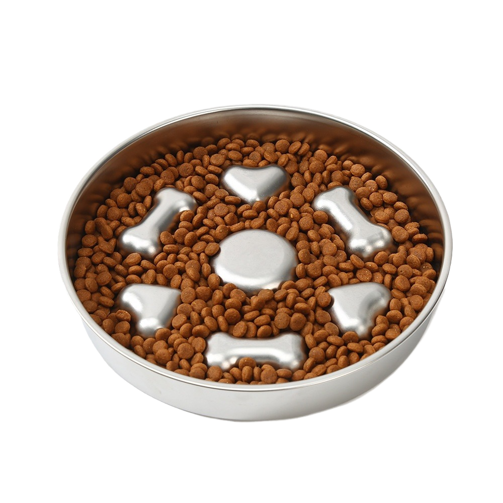 Modern Eco-Friendly Stainless Steel Pet Bowl 500ml Capacity Water Bowl Portable Slow Feeding
