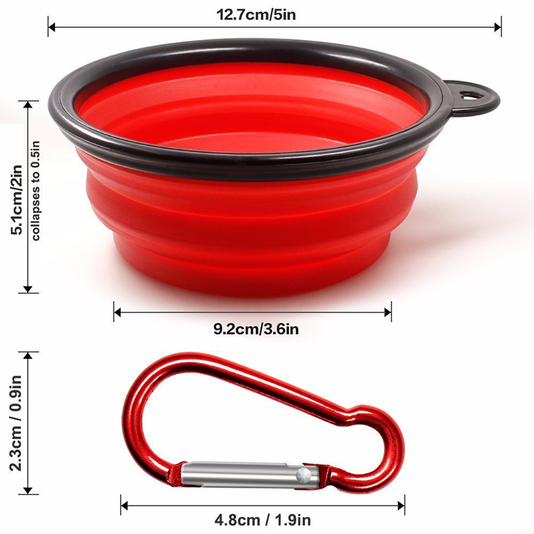 Portable Silicone Pet Bowl Silicone Slow Feeder Collapsible Sublimation Dog Bowl White Non slip Folding Dog Bowl