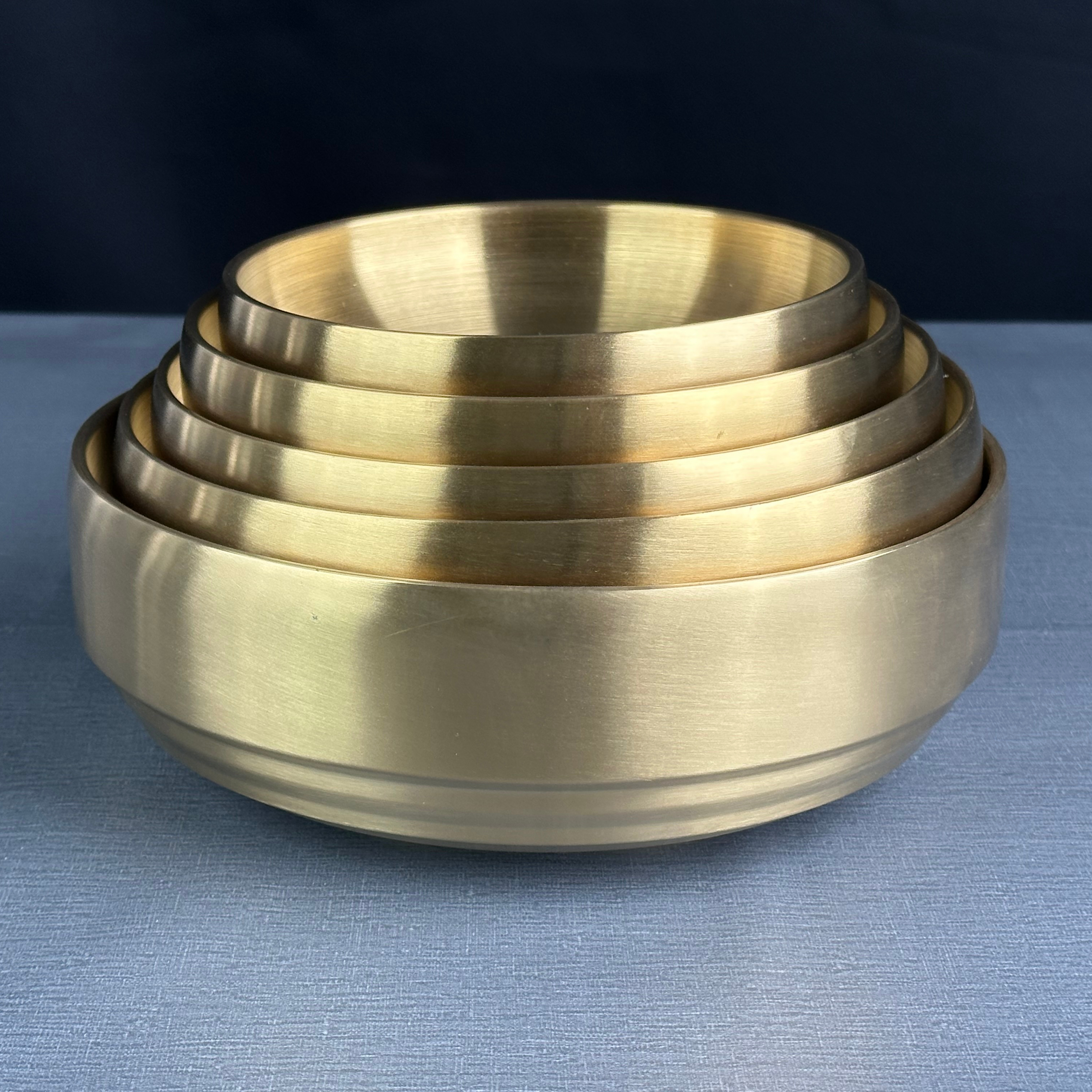 Wholesale Korean Style Double Wall Stainless Steel Ramen Rice Soup Bowls 304 Metal Gold Silver For Parties