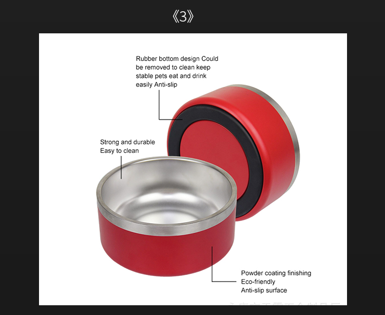 Wholesale Custom Logo 64oz Dog Bowl Stainless Steel Vacuum Insulated Pet Bowl 18oz/32oz/42oz/64oz/100oz Pet Food Feeder Bowl