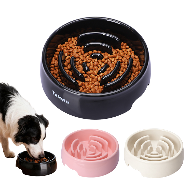 Custom Service Eco-Friendly Slow Feeder Dog Bowl ABS Anti-Slip 3 Sizes Compatible Dry Wet Food For Dogs &amp; Cats
