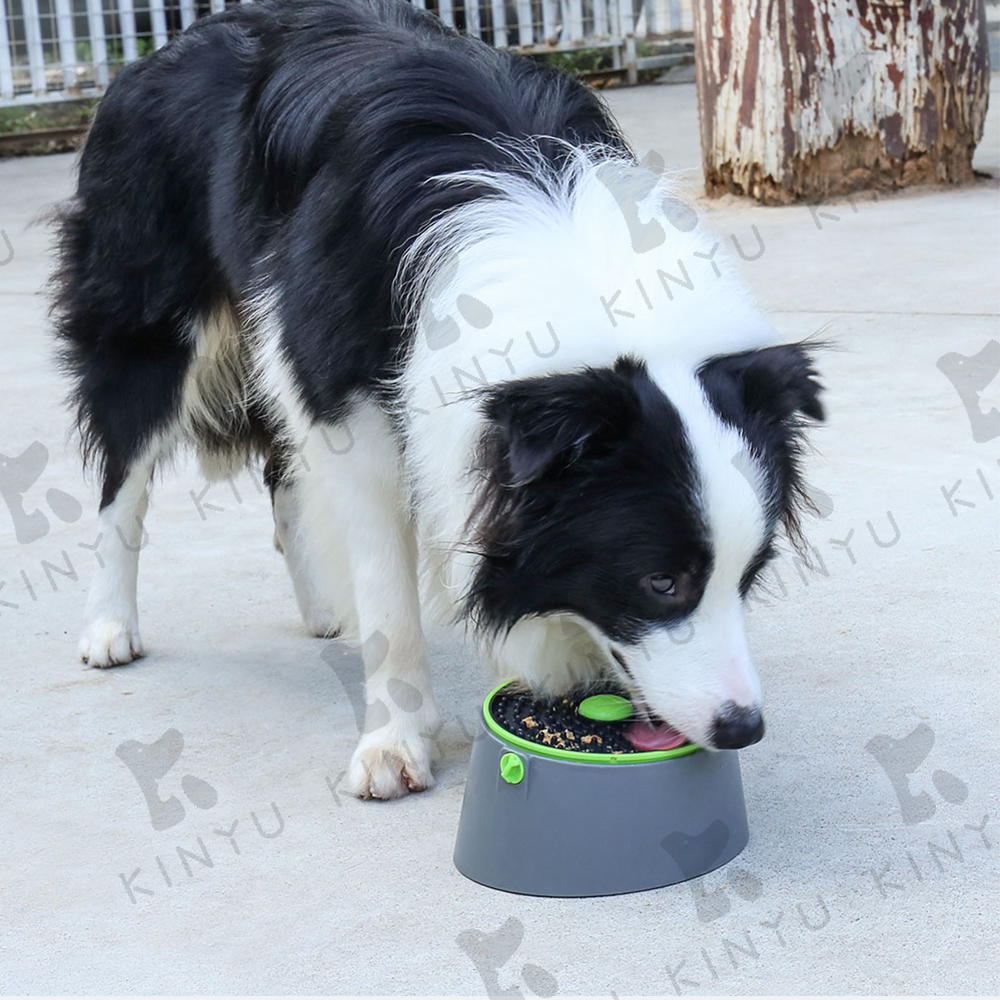 KINYU 2022 Eco-Friendly Plastic Multifunction Slow Feeding Dog Cage Lick Mat Crate Training Pad Dispenser Ball Portable Solid