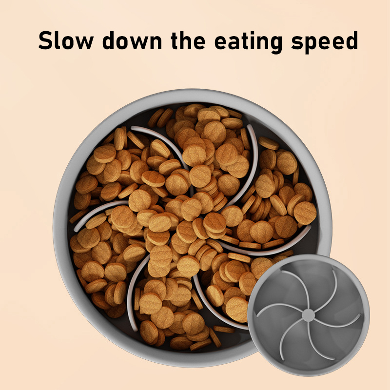 Pet Eco-Friendly Silicone Dog Food Bowl Slow Feeding Anti-Upset Anti-Choking Small &amp; Large Sizes Solid Design