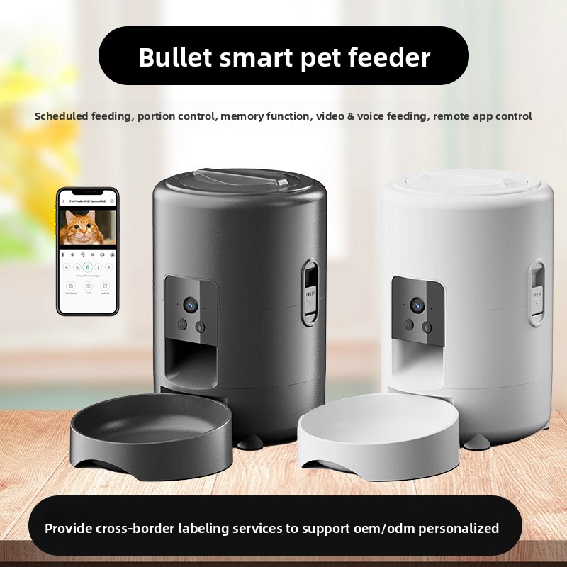 2L Smart Automatic Pet Feeder, WiFi APP Control, Timed Portion Feeding, Video Monitoring, ABS Cat Dog Food Dispenser