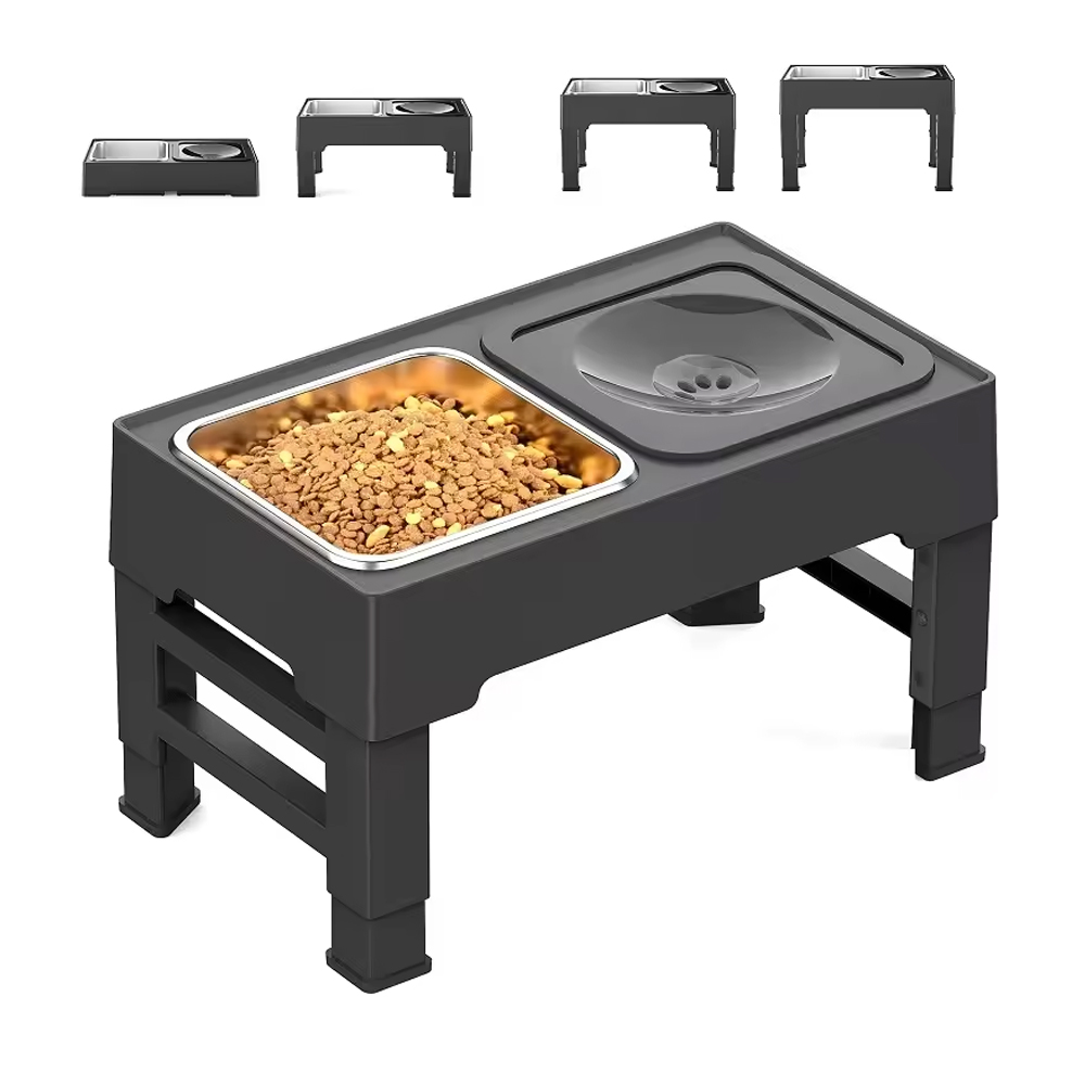 2025 New 2-in-1 Elevated Raised Slow Feeder Dog Bowls Elevated Dog Bowls with Height Adjustable Dog Bowl Slow Feeder