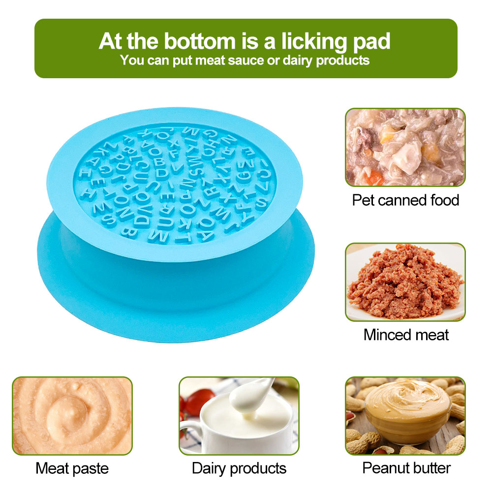 Multi Functional Pet Food Water Bowl Pet Lick Mat Silicone Dog Eating Food Water Bowl Slow Feeding Mat Slow Feeder Dog Bowl