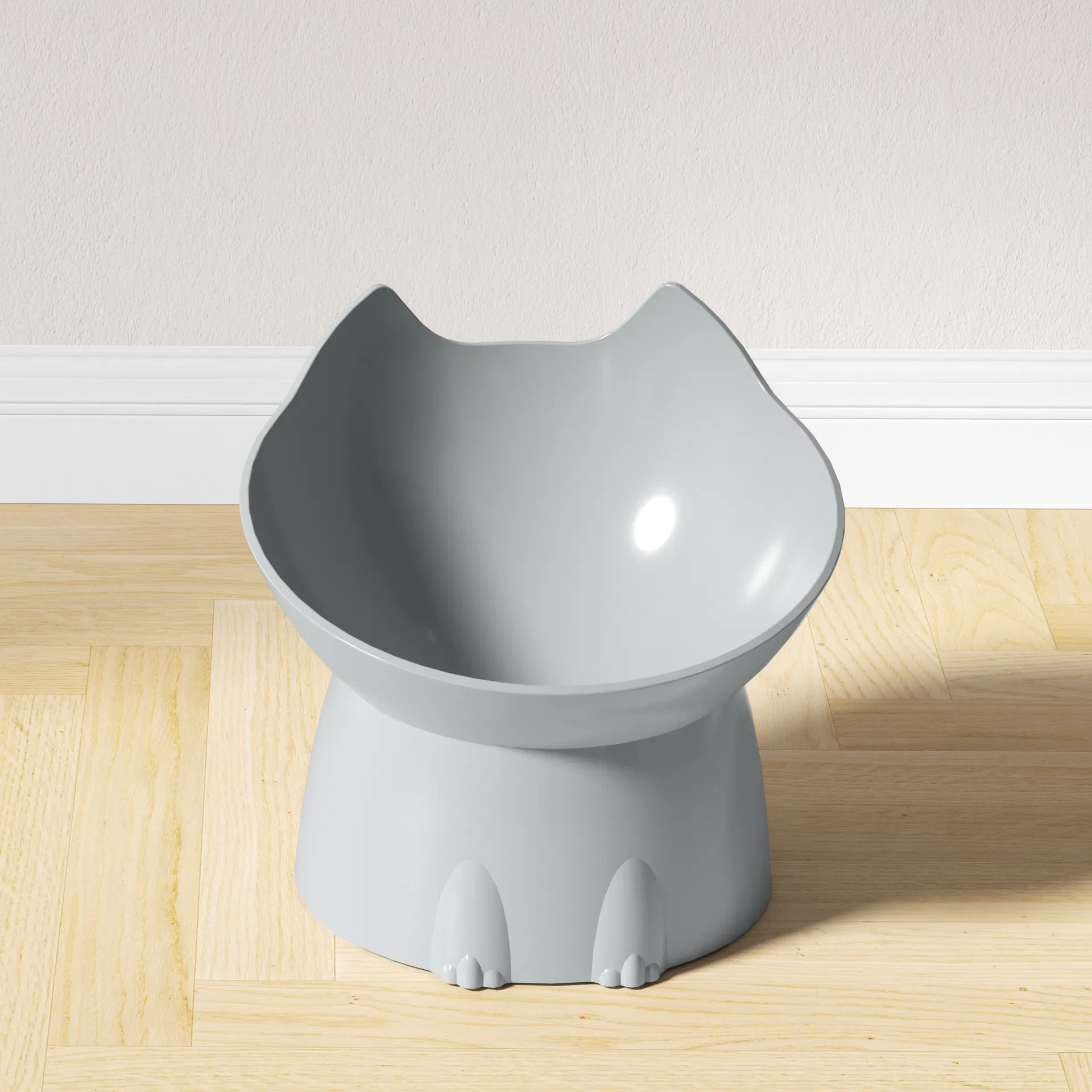 Whisker Cat Feeder Bowl Elevated Pet Feeding Dish Tilted Edge Cat Feeder Pet Neck Protection Pets Feeder Cat Bowl Pets Product Pet Goods Pet Ware Feeder Bowl