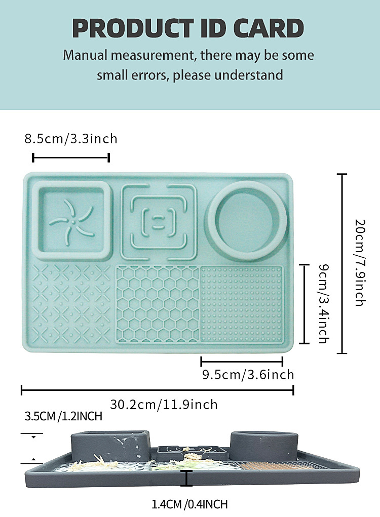 Travel-Friendly Eco-Friendly Slow Food Bowl Food Grade Silicone Licking Mat with Suction Cup for Dogs Cats Pet Plate Feeding Mat