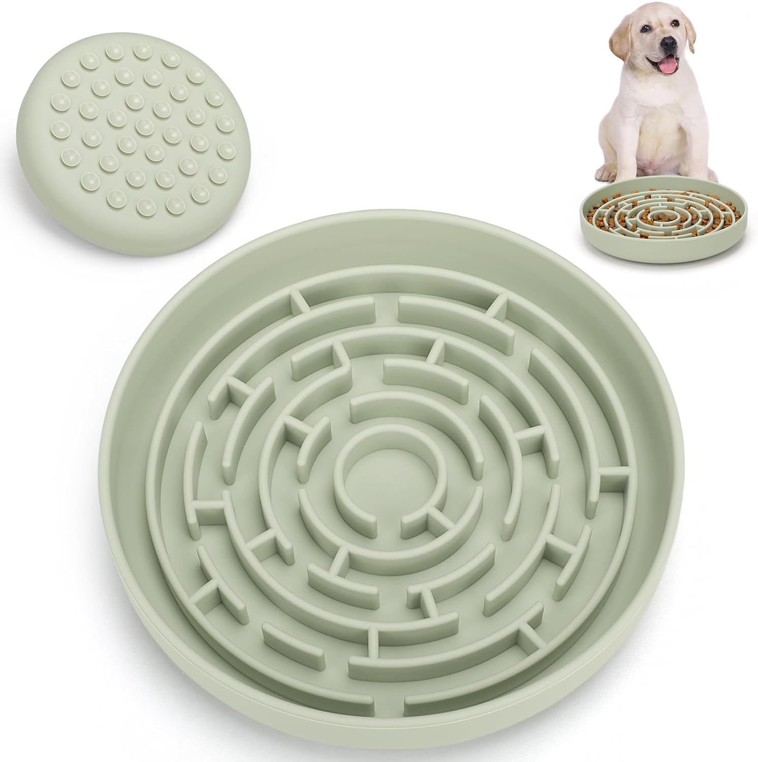 Lifetop Silicone Maze Food Suction Bowl Silicone Slow Feeders Dog Bowl Silicone for Large Medium Small Breed Size Dogs