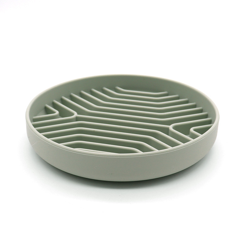 Custom Eco-Friendly Waterproof Silicone Dog Bowl Non-Slip Suction Cups Rounded Storage with Slow Feeder Feature