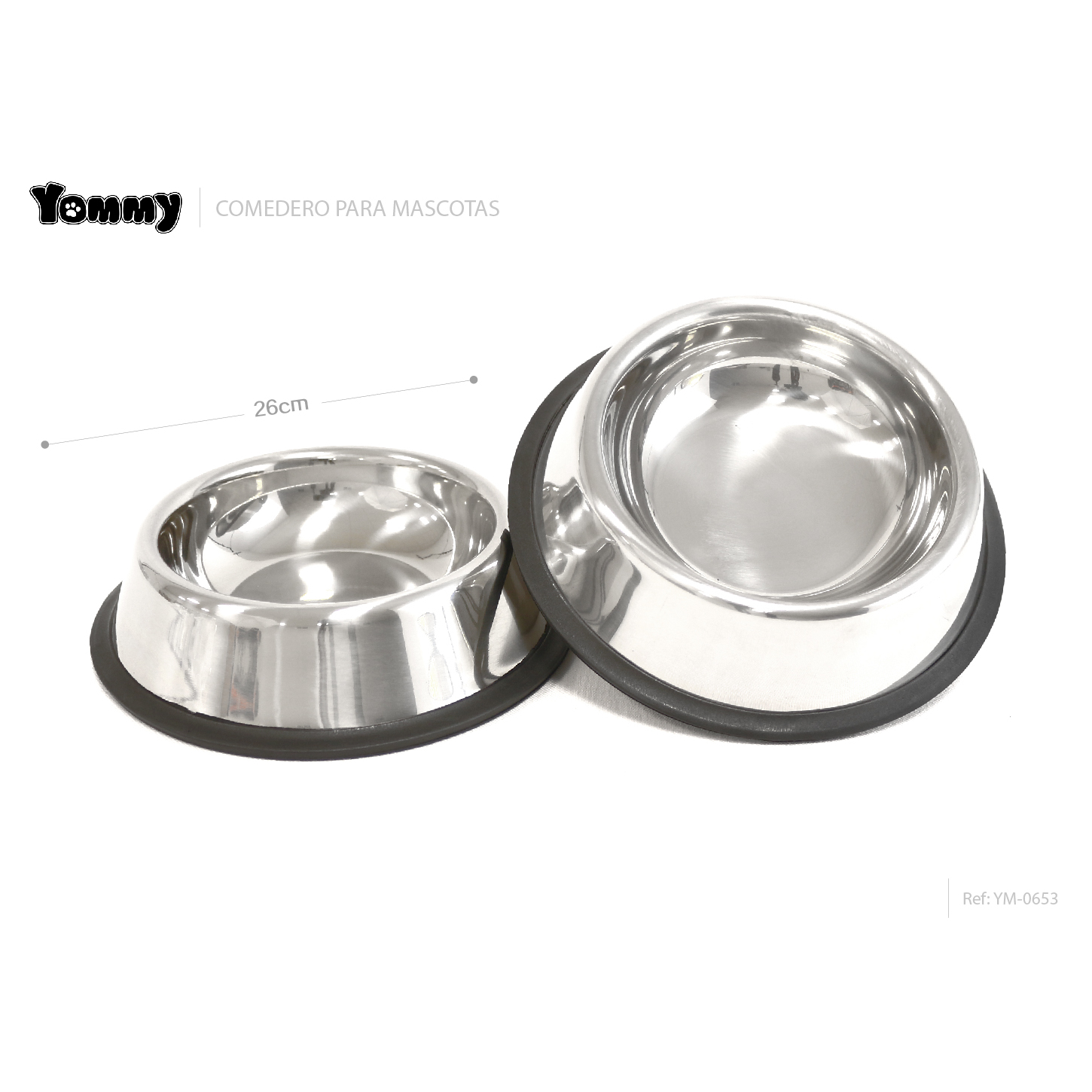 Large 30CM Eco-Friendly Durable Stainless Steel Rounded Solid Slow Feeder Non-Slip Easy Clean Food Bowl Indoor/Outdoor Use Cats