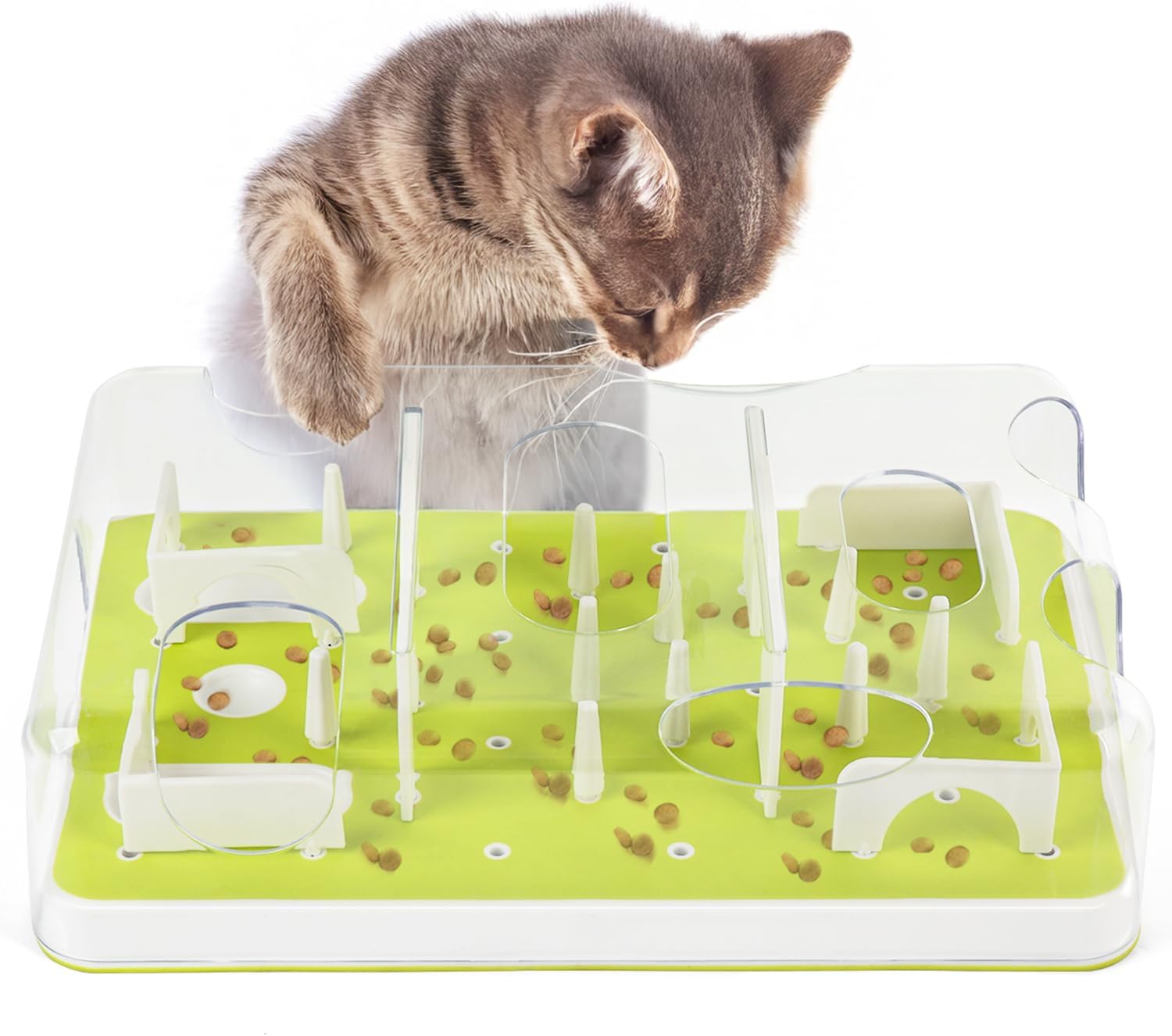 Interactive Cat Puzzle Feeder &amp; Slow Feed Toy Mental Stimulation Treat Dispenser Maze, Enrichment &amp; Cat Food Toy