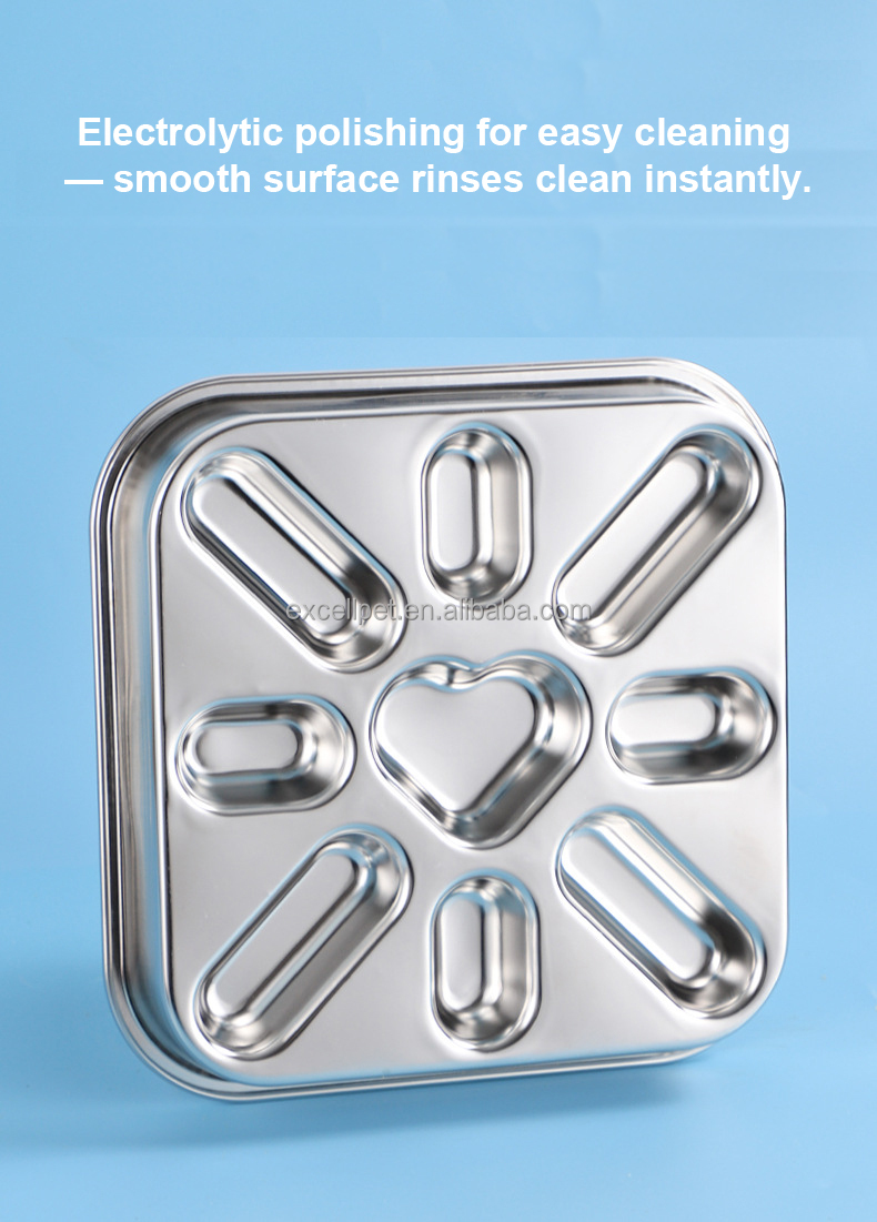 Eco-friendly 304 Stainless Steel Slow Feeder Bowl Anti-Choke Design for Healthy Eating of Dogs and Cats Solid Pattern