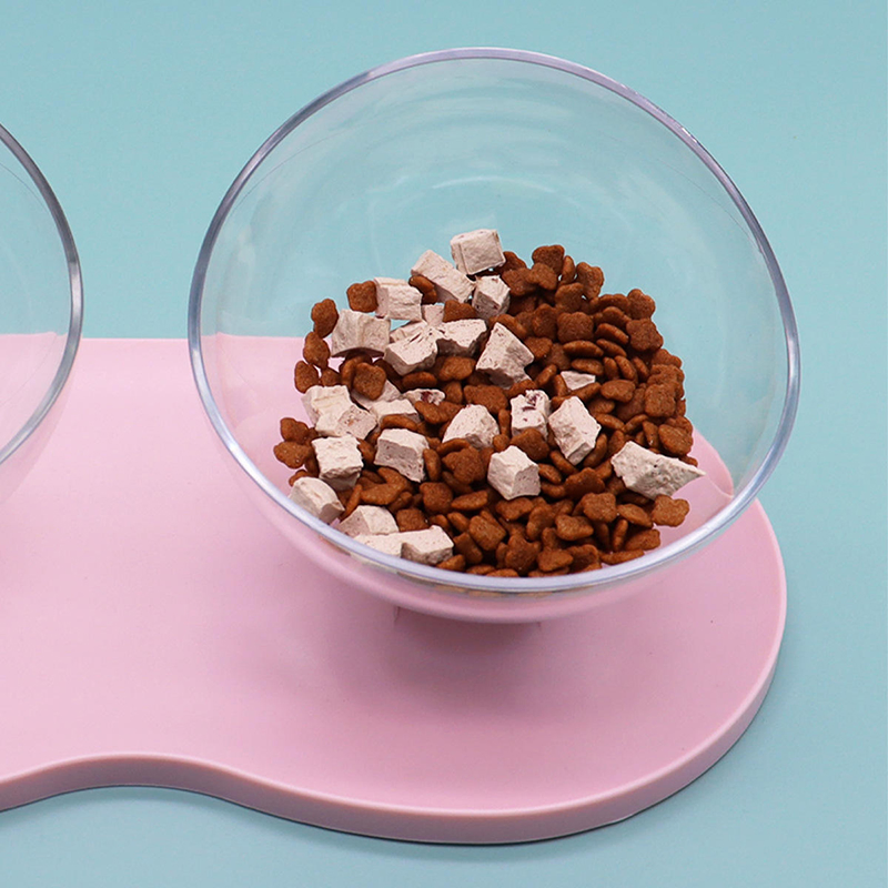 Adjustable Angles Tilted Raised Posture Cat Food Bowl Neck Protection Elevated Slanted Stand Pet Bowls