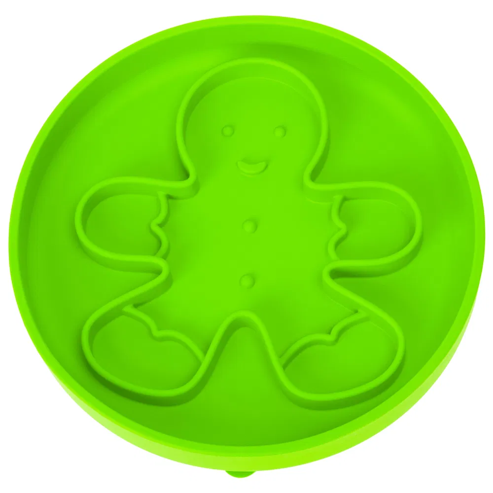 Christmas Design Eco-Friendly Silicone Slow Feeder Dog Bowl Durable Pet Feeder for Slow Eating Cats with Plate