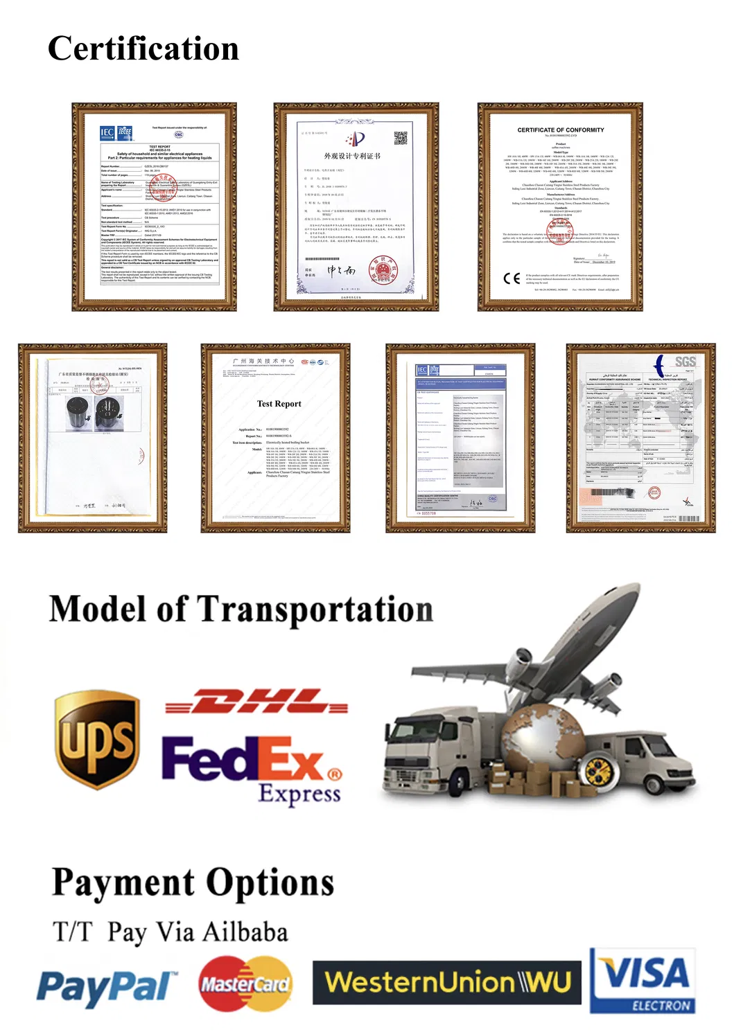 Factory Quality Certificates
