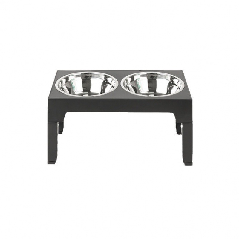 Adjustable Height Stainless Steel Pet Feeder with Dual Bowls Slow Feed Neck Protection Elevated Design for Dogs