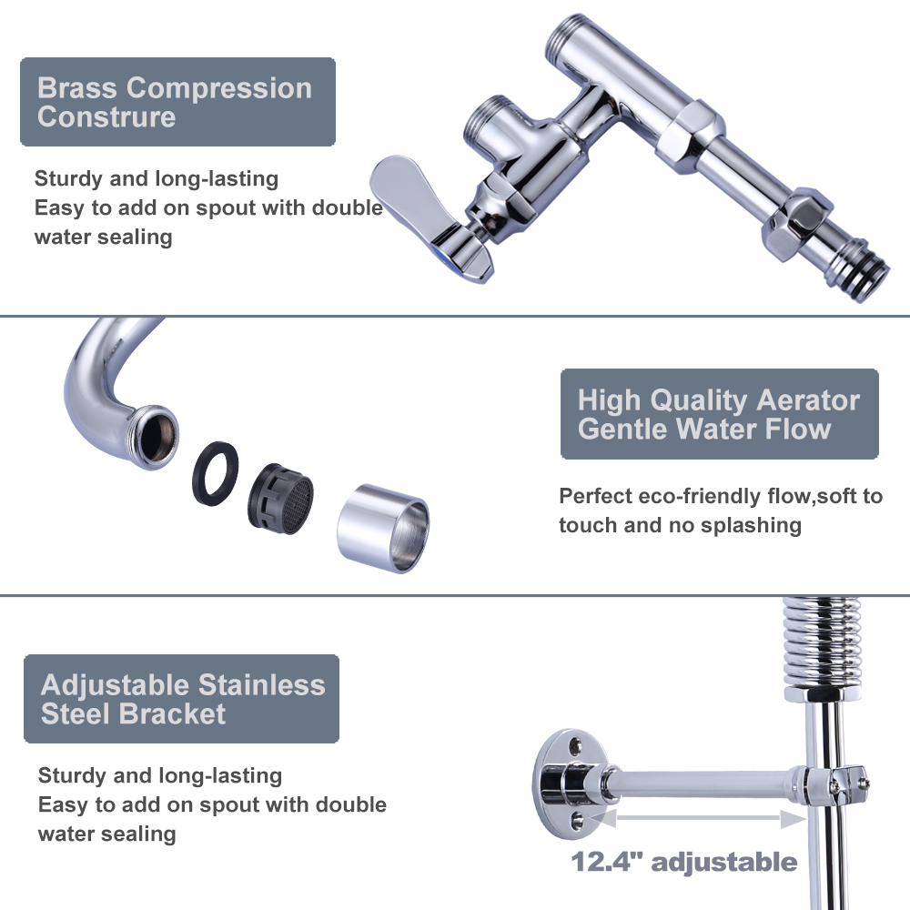High Flow Kitchen Faucet UPC NSF Commercial Dishwasher Kitchen Deck Mount Pre Rinser Faucet