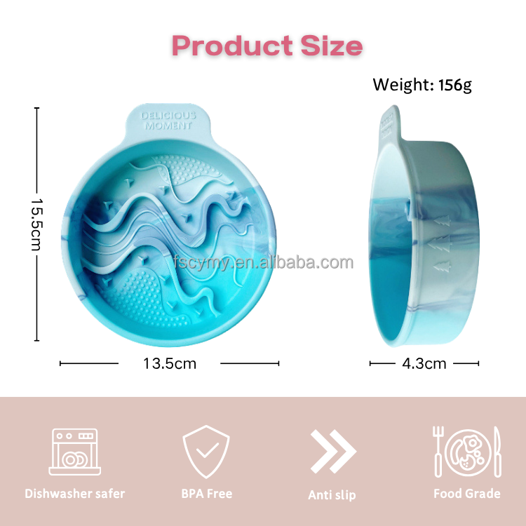 Food Grade Puppy Slow Feeder Silicone Cat Lick Mat Treat Bowl for Anxiety Relief