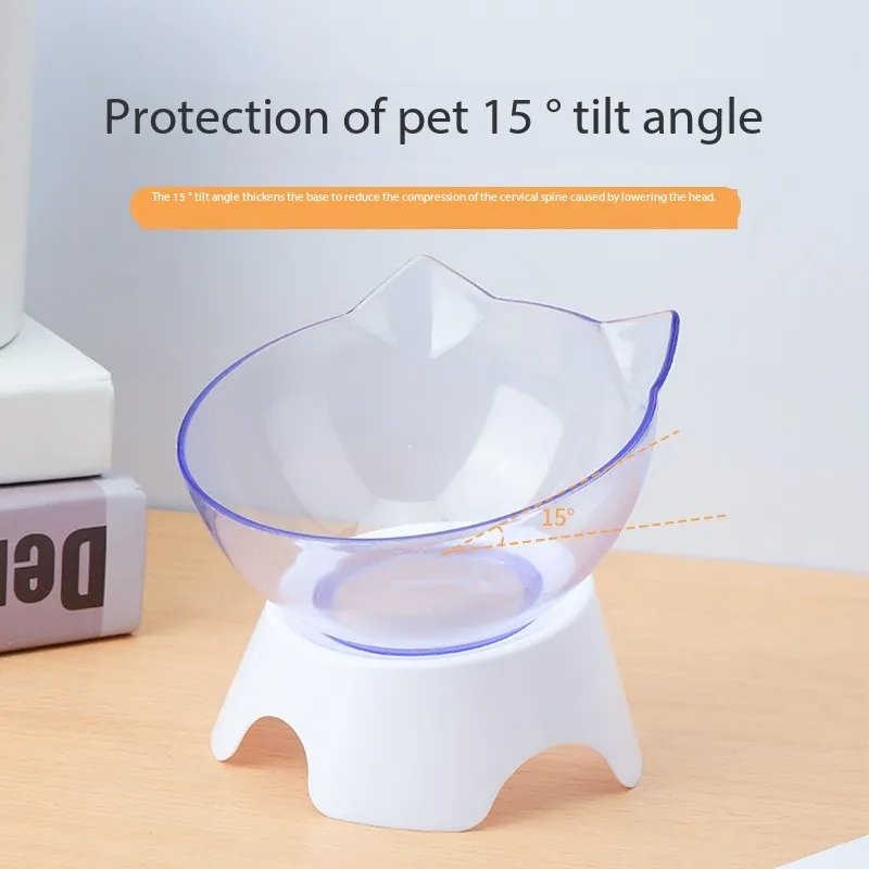 Cat Bowl Cat Food Bowls for Indoor Cats Elevated Cat Bowls 15° Tilted Protect Spine
