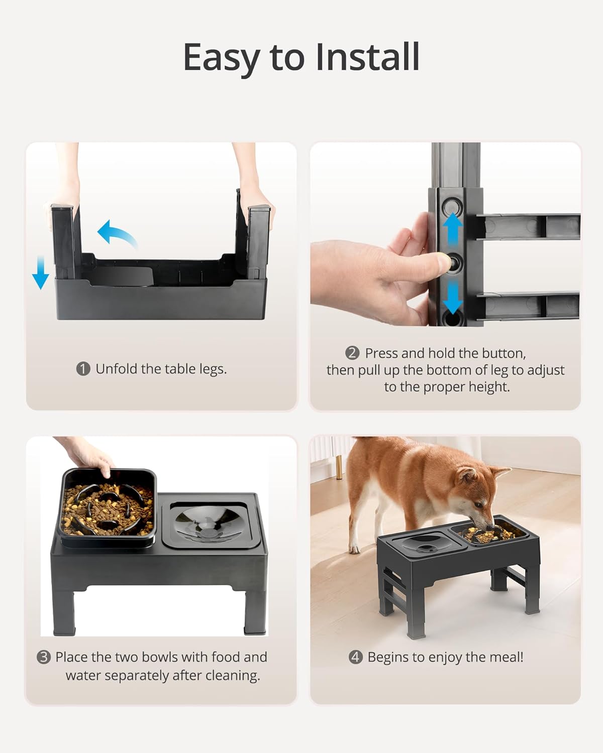 Adjustable Elevated Dog Bowl Grid Image 3