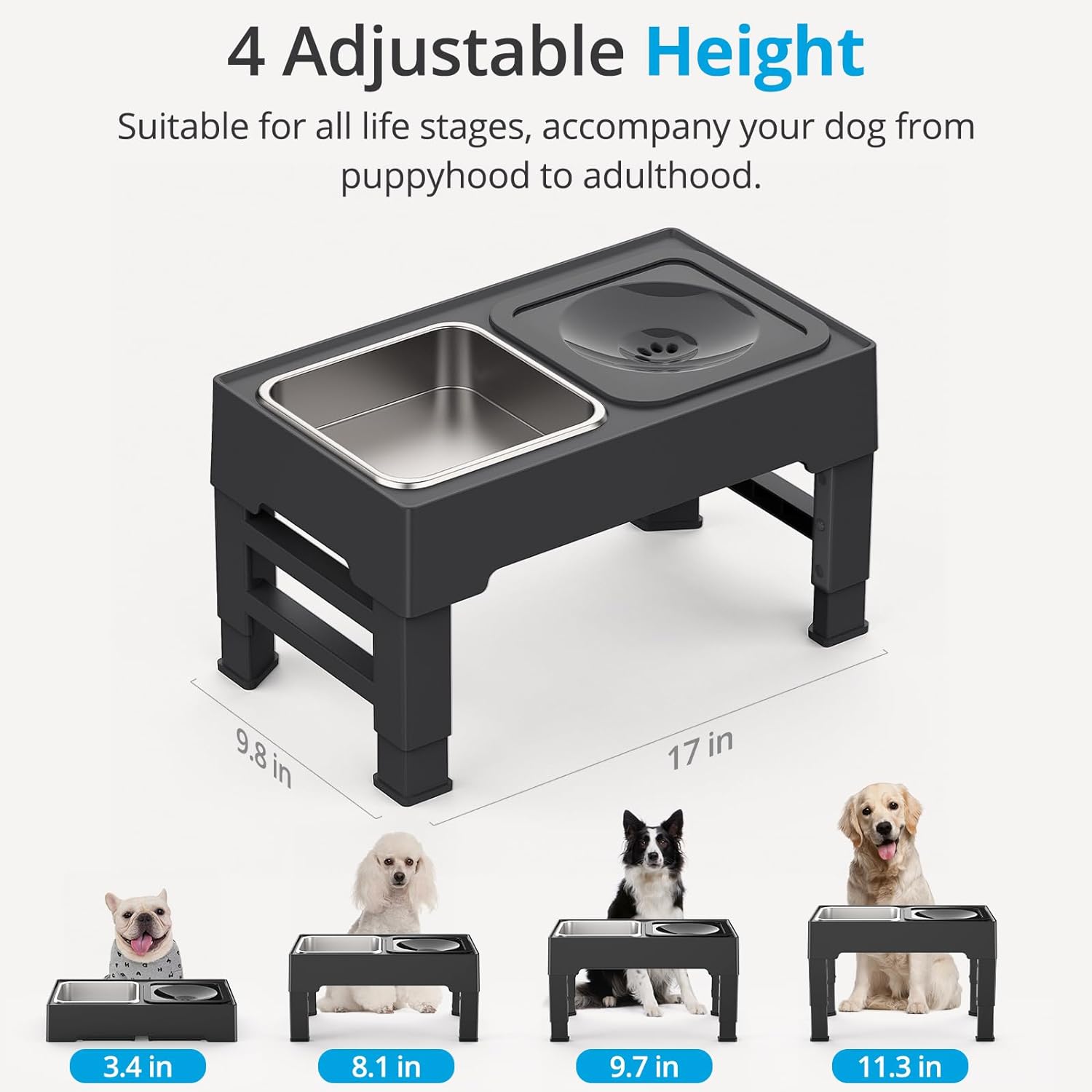Adjustable Elevated Dog Bowl Grid Image 2