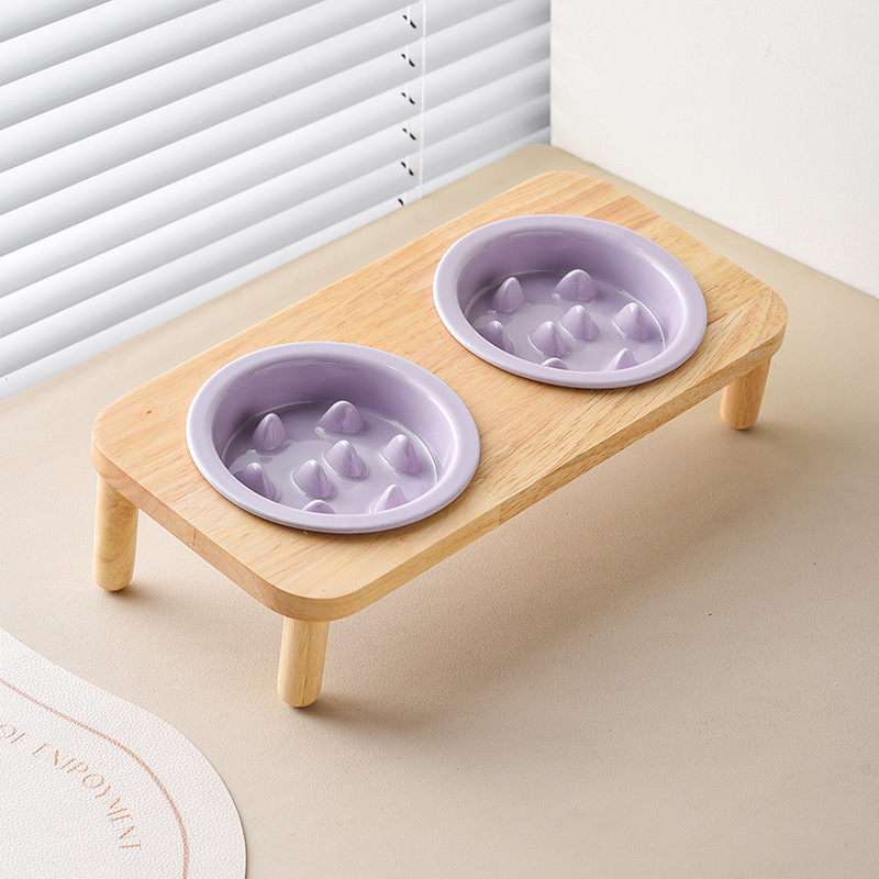 Wholesale Elevated Slow Feeding Pet Bowls Ceramic Non-Slip Dog &amp; Cat Food/Water Set