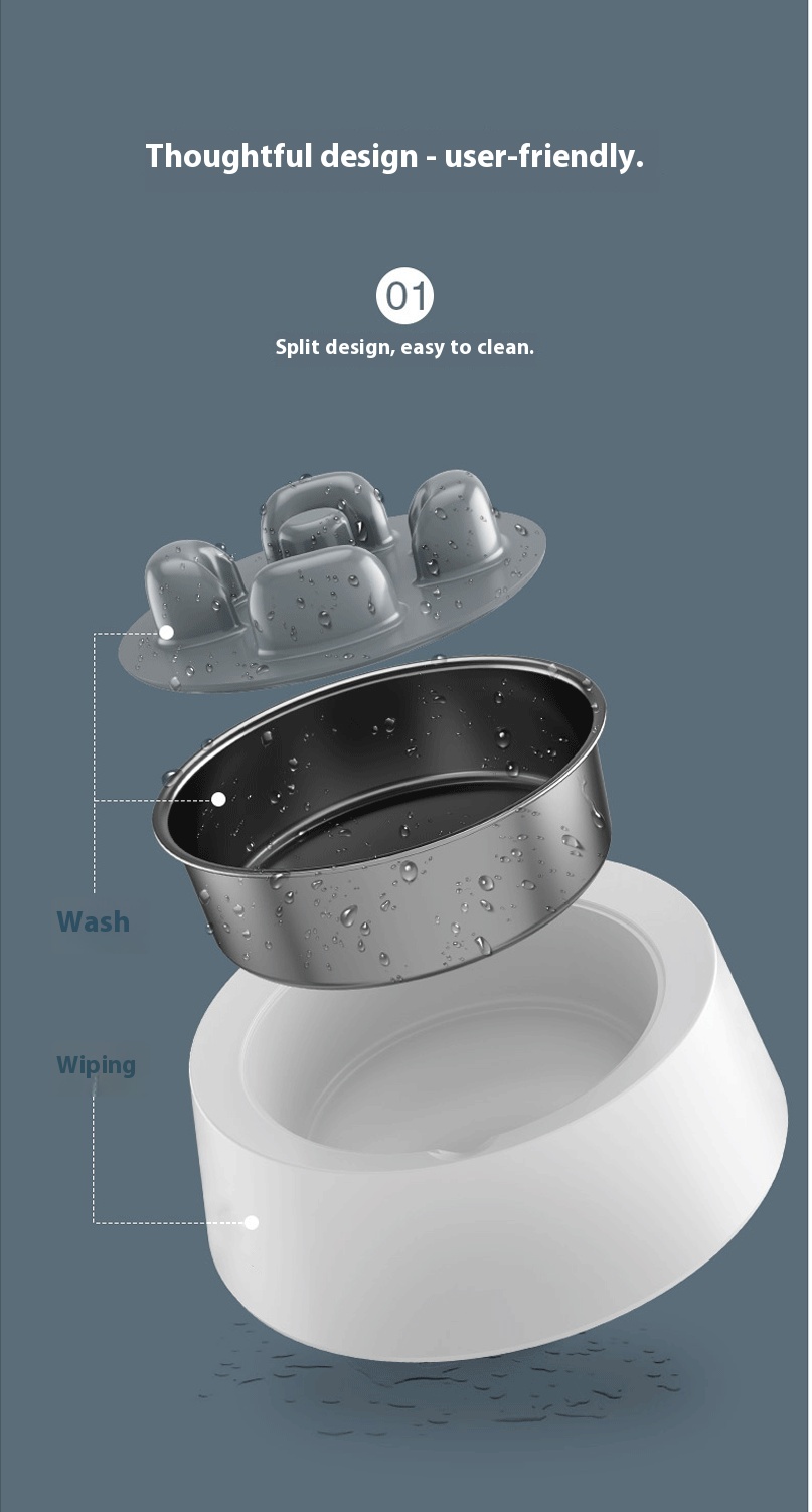 Intelligent Pet Feeder Dog Bowl Anti-Choking Slow Food Bowl Anti-Overturning Cat Food Basin Charge Cross-Border Hair Resistant