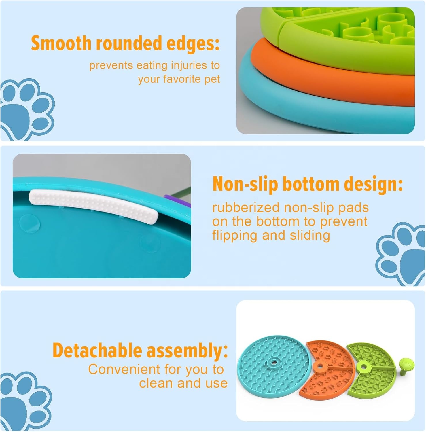 Slow Feeder Dog Bowl 3 Levels Anti Vomiting Reduces Boredom Anxiety Non-Slip Interactive Puzzle Feeder For Small/Medium/Large