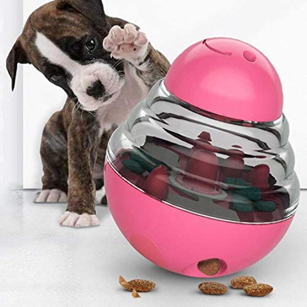 Dog Tumbler Treat Ball Pet Slow Feeder Treat Ball Small Interactive Food Dispenser Adjustable Treats Eat Canister Funny Maze Gym