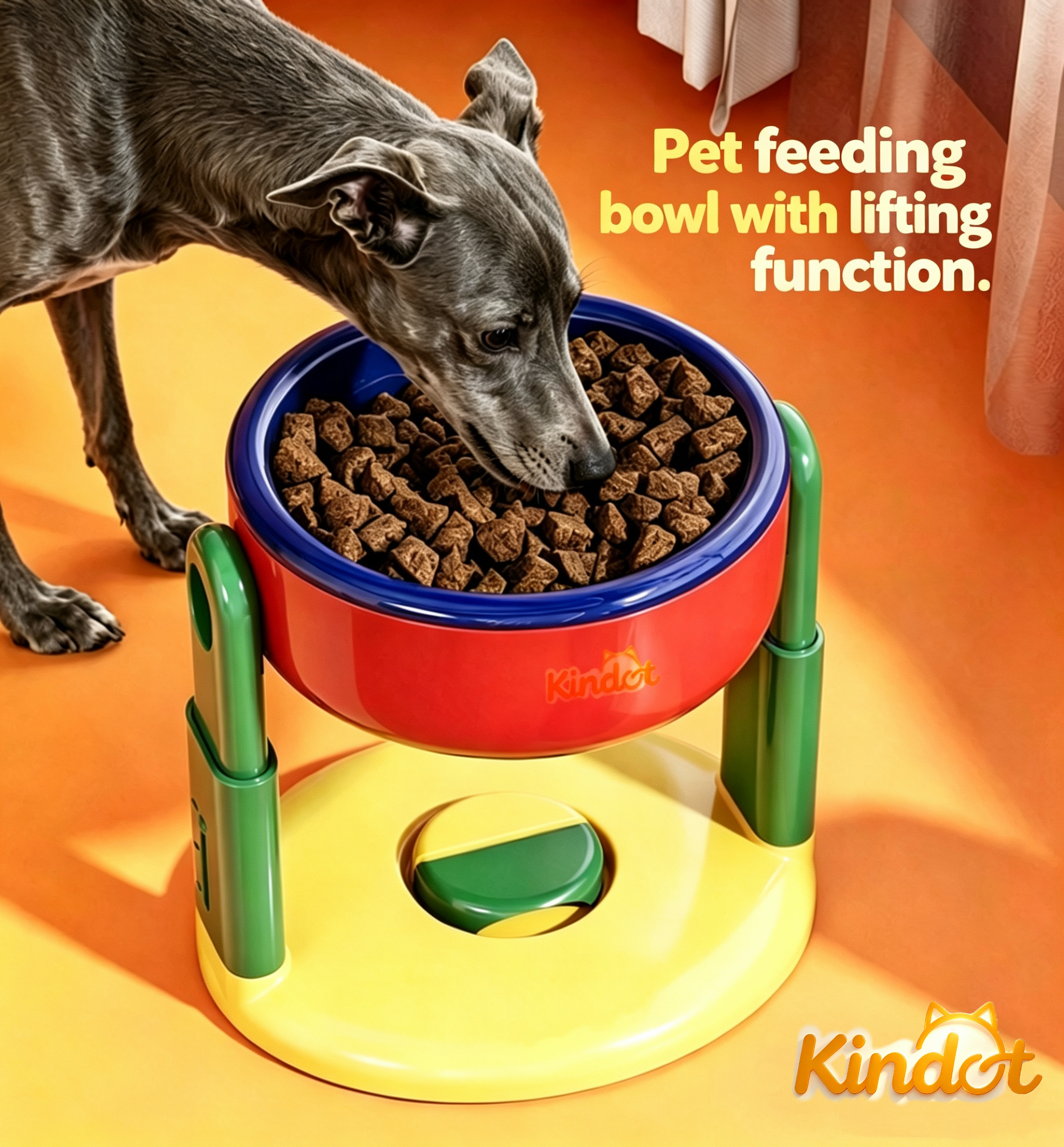 Suction-Cup Pet Bowl Height Adjustable Universal Dog Cat Feeding Bowl Cervical Spine Protection Tip-Proof Elevated Water Bowl