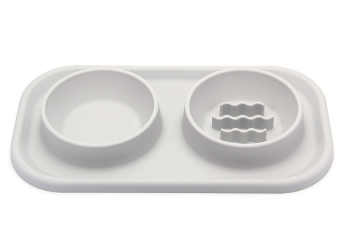 Silicone Slow Food Bowl Anti-Overturning Dog Cat Water Feeding Bowl