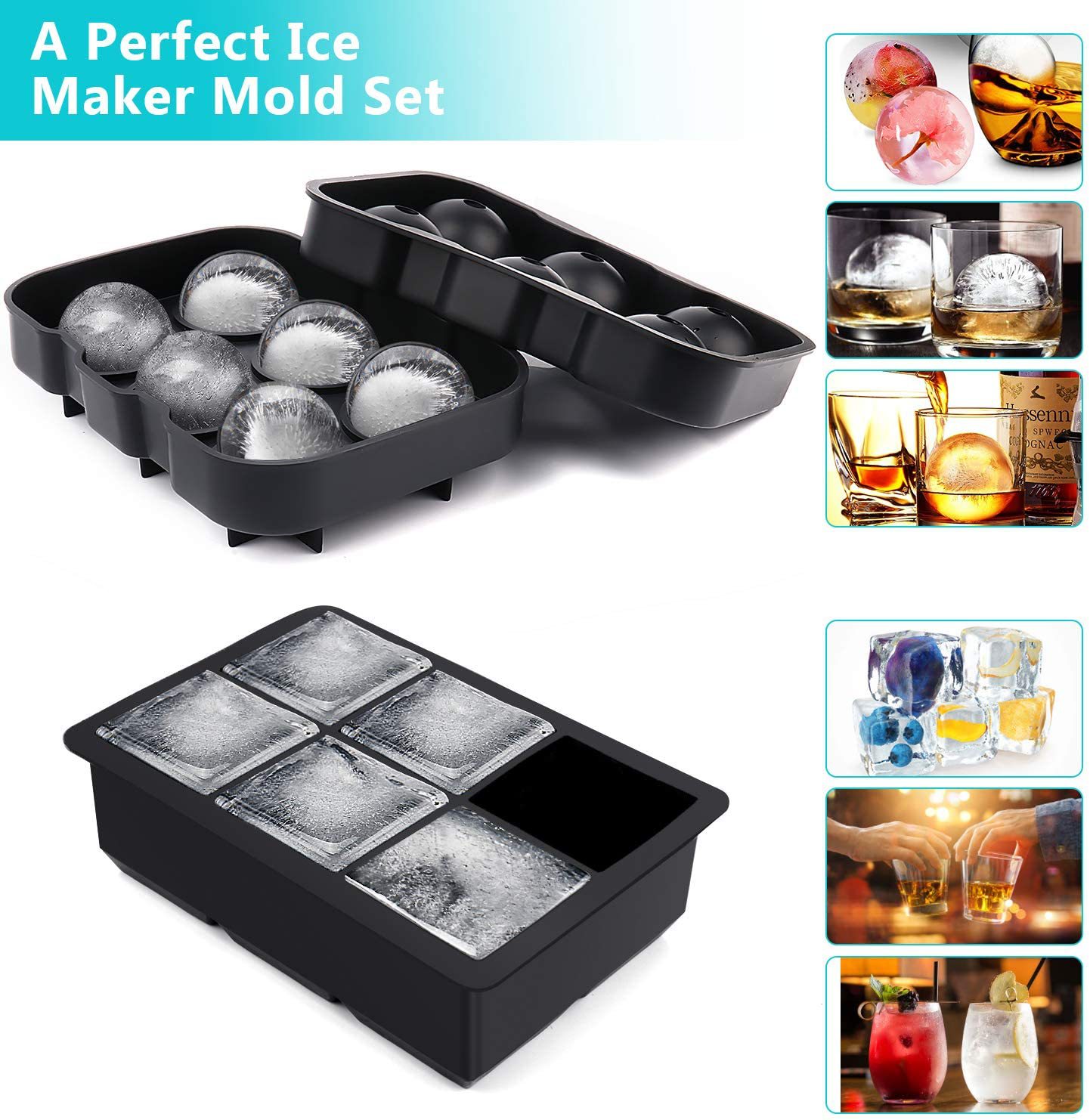 6Grid15Grid Square Ice Tray6Hole Round Ice Ball Mold
