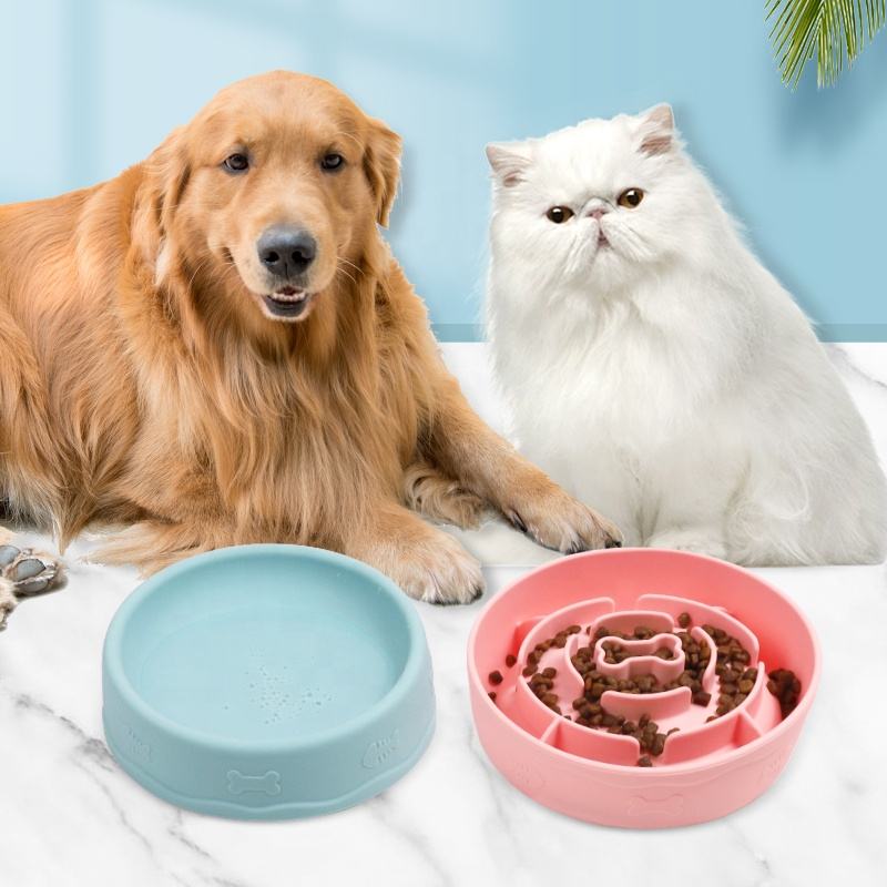 Silicone Pet Bowls Slow Food Feeding Water Bowl Portable Multifunctional Double Sided Slow Feeder Dog Cat Bowl