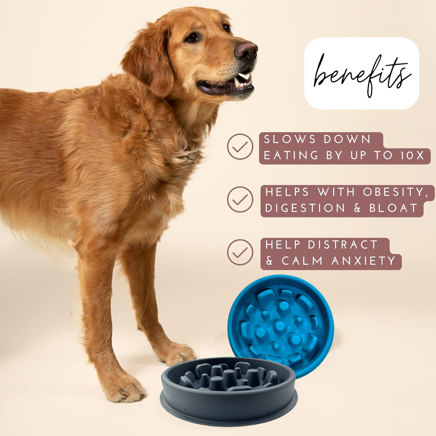 Hot Selling Portable Leak-Proof Anti-Choking Puzzle Dog Slow Feeder Bowl with Interactive Design to Slow Down Eating