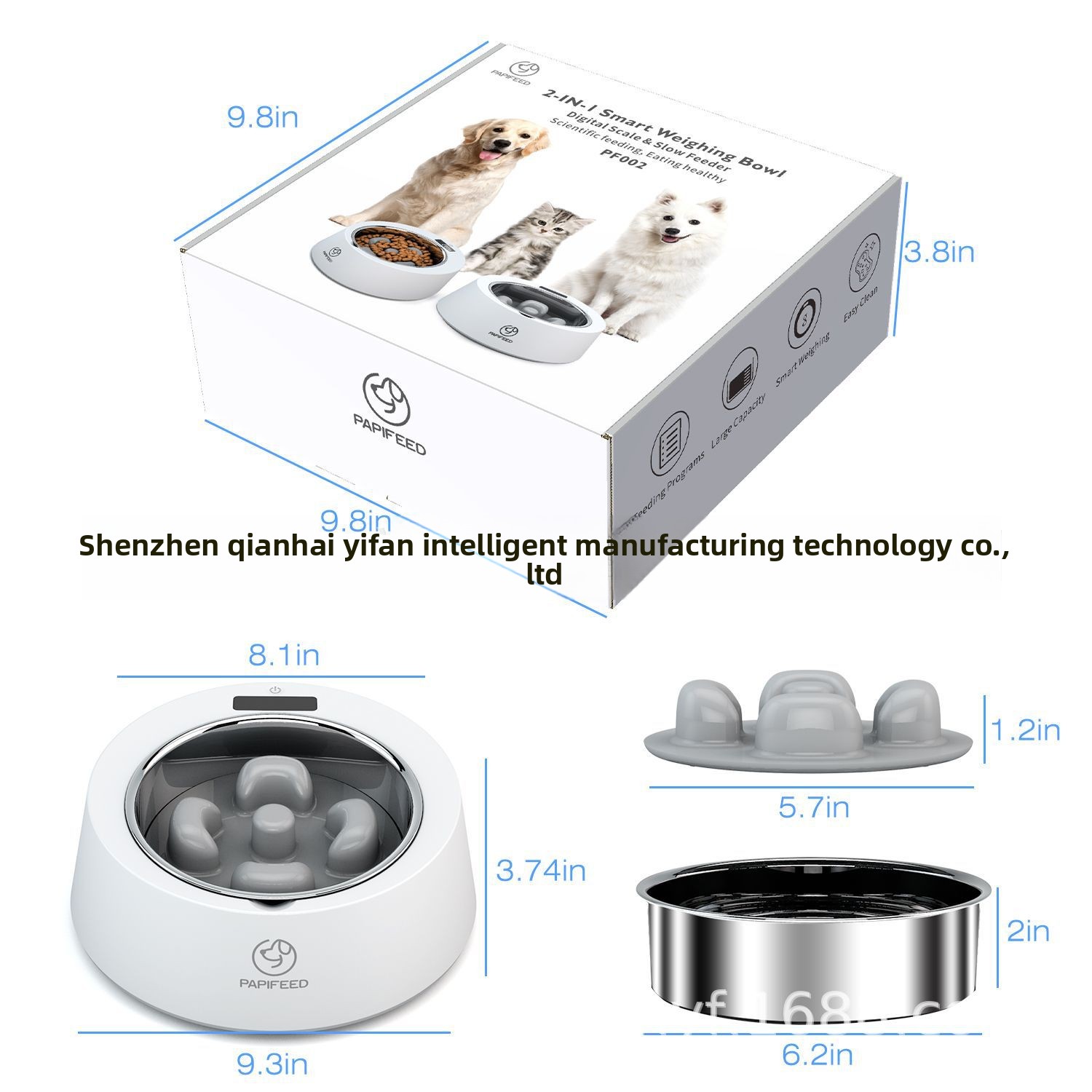 Anti-Choking Slow-Feeding Smart Weighing Anti-Spill Cat &amp; Dog Pet Feeder Bowls