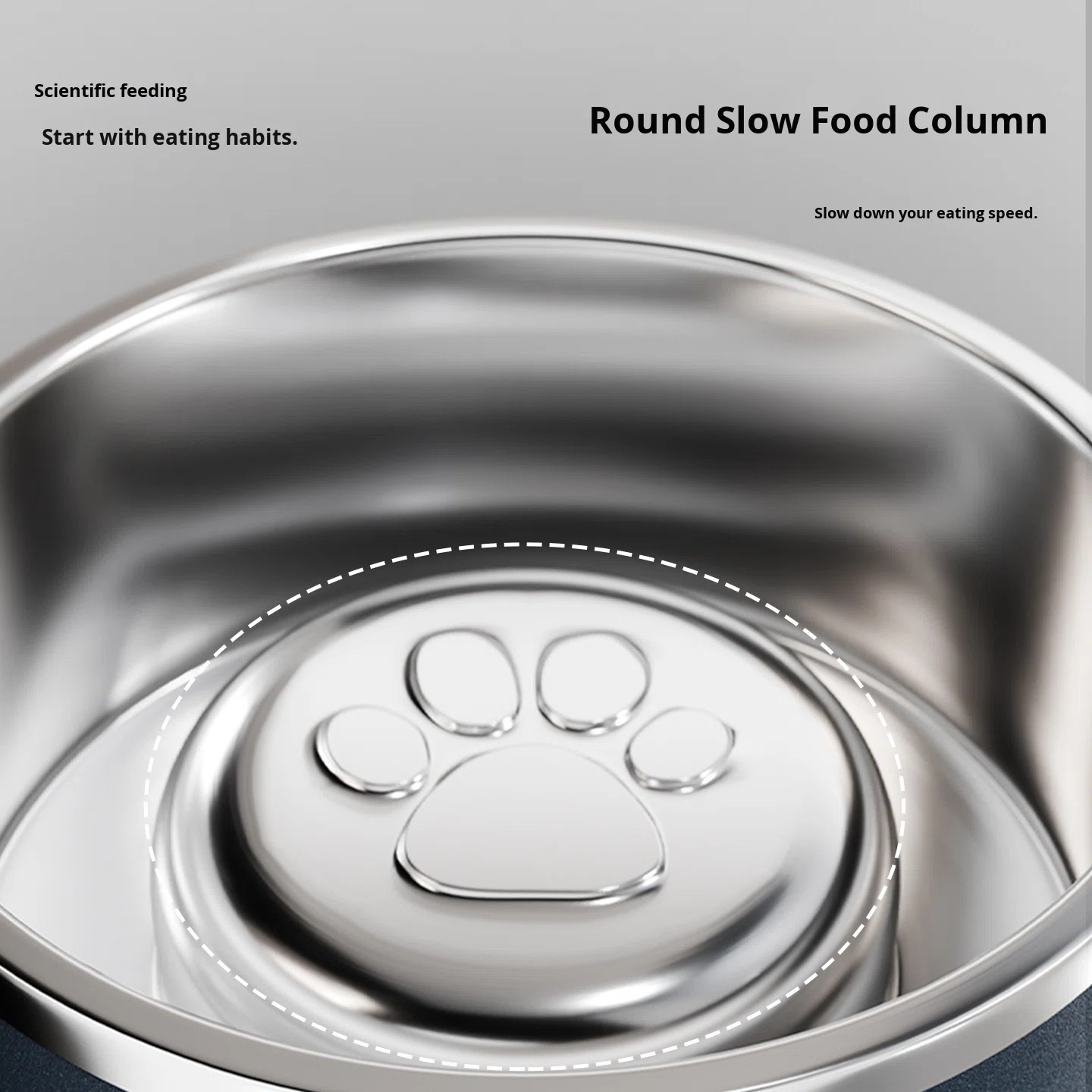 304 Stainless Steel Dog Bowl Pet Slow Feeding Bowl Anti-Slip Bottom Large Capacity Dog Food Water Bowl Dish for Medium Large Dog