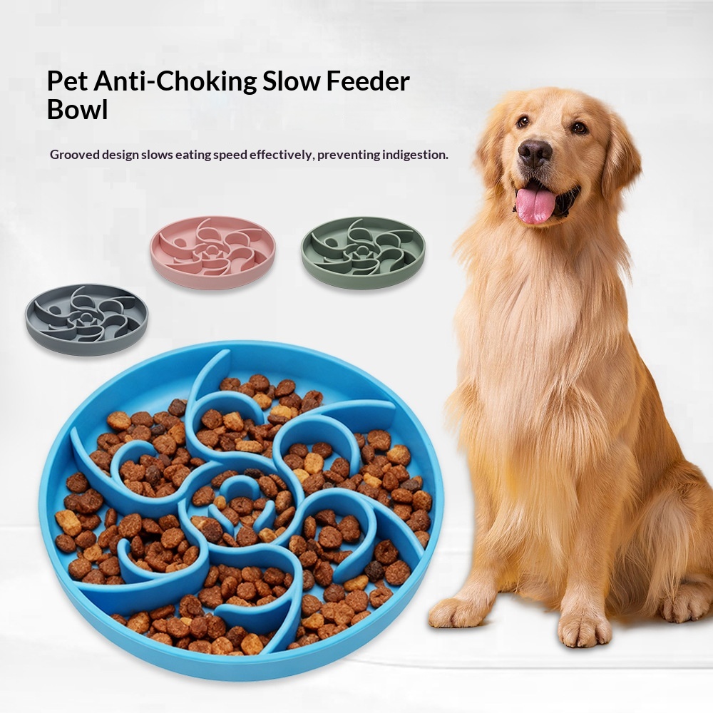 Cross-border Slow-eating Bowl Anti-choking Pet Food Utensil Non-slip Base Anti-spill Dog Bowl Small Medium Large Dogs Cats