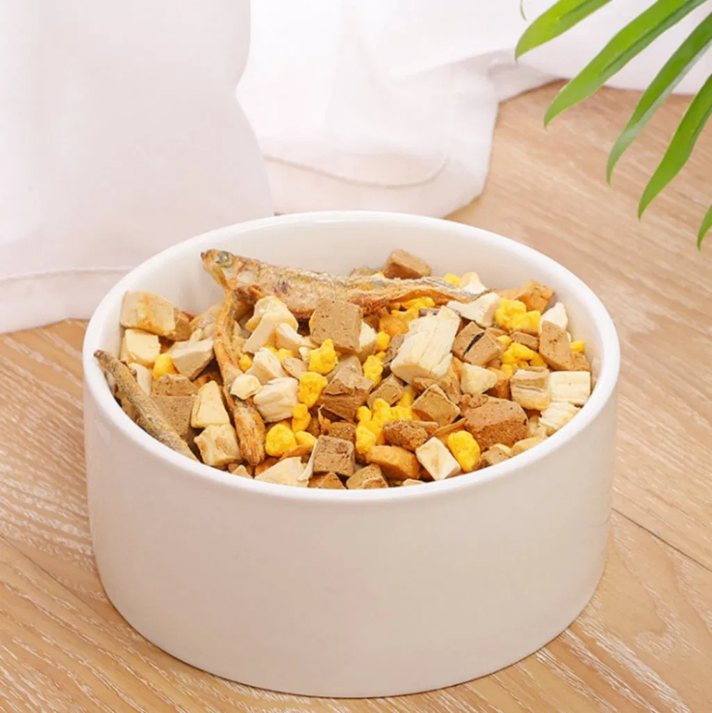 Manufacturer Wholesale 15° Tilted Food Feeding Dishes Cat Bowl Elevated Dog Food Bowl Ceramic Pet Bowl with Bamboo Stand