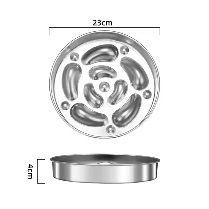 Pet Bowls &amp; Feeders 304 Dog Stainless Steel Bowl Slow Feeder Non-Slip Anti-chocking Slow Feeder for Small Medium Large Breeds