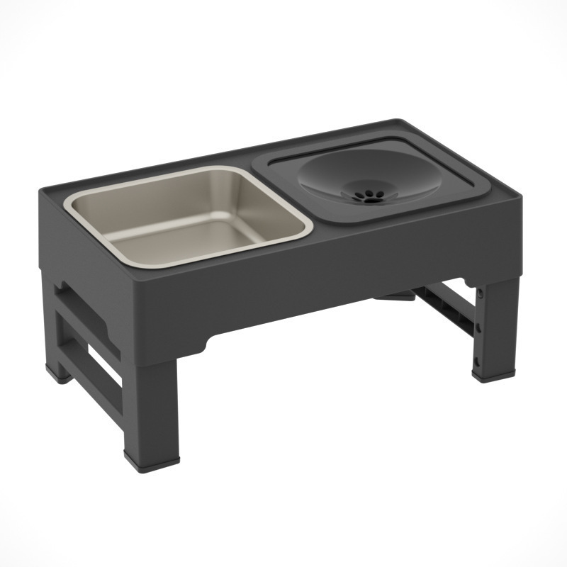 2-in-1 Elevated Slow Feeder Dog Bowls with No Spill Dog Water Bowl Height Adjustable Non-Slip DOg Food and Water Bowls