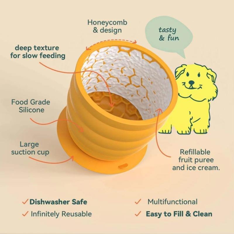Dog Automatic Portable Slow Feeder Bowl Anti-Choking With Non-Slip Bottom To Prevent Spilling Silicone Material Waterproof